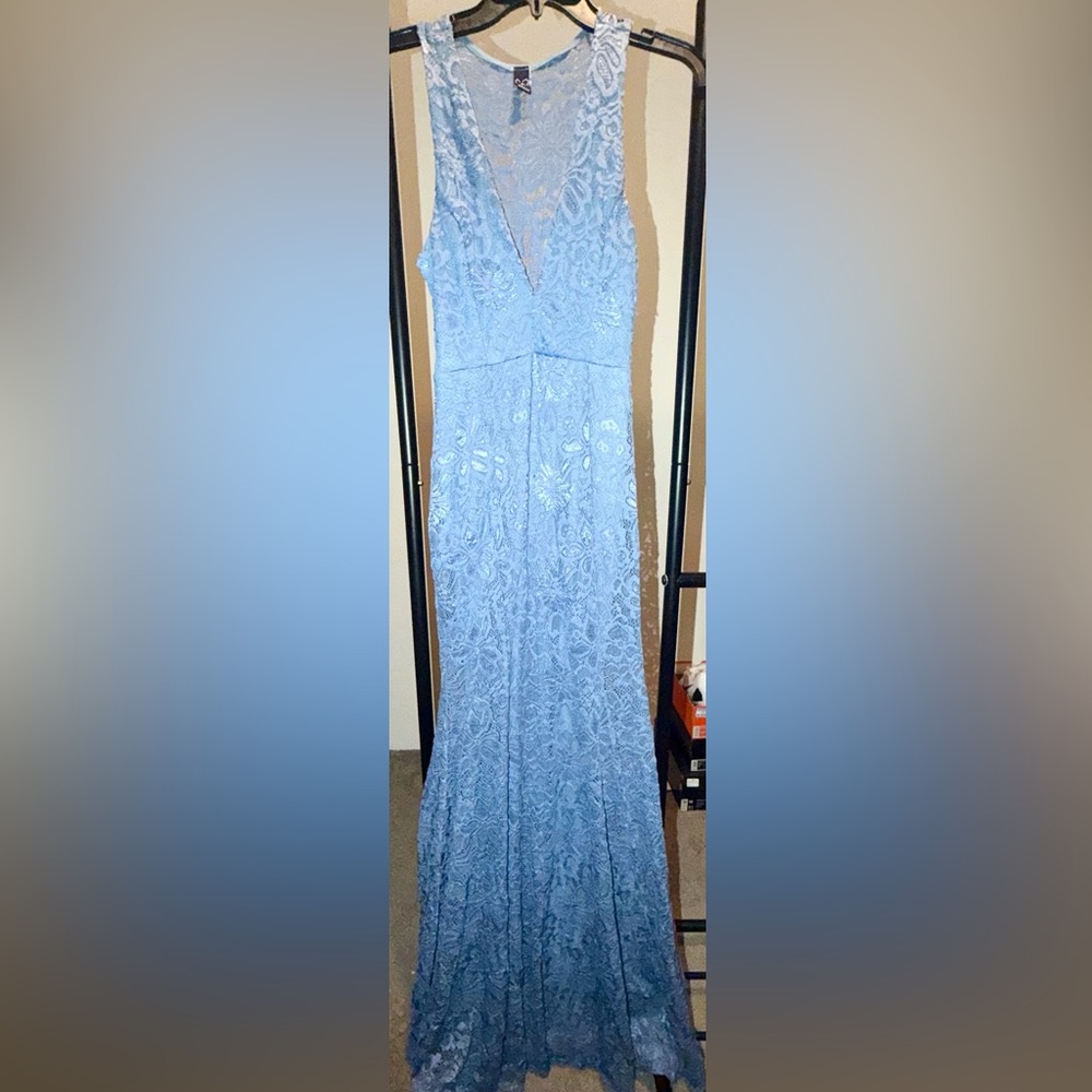Windsor Light Blue Lace Maxi Dress